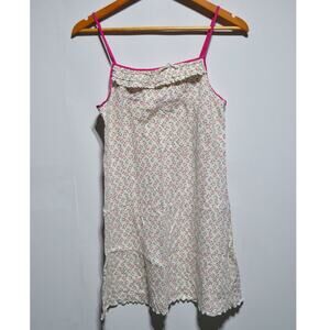Gap Body 100% Cotton Nightgown Size Medium White Pink Green